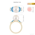 thumbnail image 5 of ANGARA Freshwater Cultured Pearl & Swiss Blue Topaz Butterfly Ring in 14K Yellow Gold for Women | June Birthstone, Birthday, Anniversary, Jewelry Gift for Women | Pearl Ring, 5 of 9