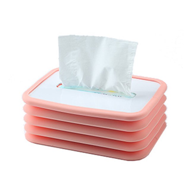 CAROOTU Silicone Folding Tissue Box Multi-Function Free-Retractable Capacity for Bathroom Kitchen Bedroom