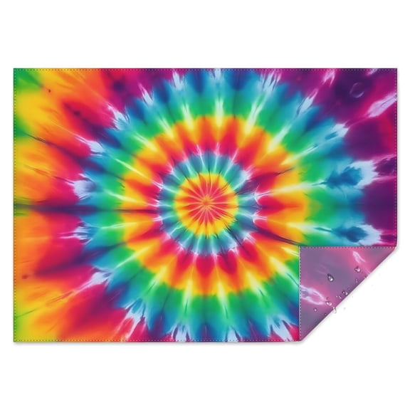 Rainbow Tie Dye Mandala Pattern Rectangle Tablecloth 60"x84",Waterproof Polyester Rectangle Table Cloth, Wipeable Spillproof Polyester Tablecloth for Dining, Camping, Indoor and Outdoor