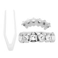 thumbnail image 1 of Dientes postizos de hip hop, superiores e inferiores brillantes, dentadura postiza de hip hop, dentadura de hip hop para Halloween, mejora tu experiencia, 1 of 14