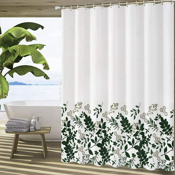 Ufriday White Fabric Shower Curtain, 72 X 75 Shower Curtain