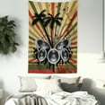 thumbnail image 4 of Modern Tapestry, Palm Trees Striped Ombre Backdrop Music Loudspeaker Art Print, Wall Hanging for Bedroom Living Room Dorm Decor, 40W X 60L Inches, Red Tan Hunter Green Black Grey, by Ambesonne, 4 of 5
