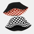 thumbnail image 3 of ZhangBaoLin Plaid Bucket Hat for Men Women Solid Color Beach Sun Hat Packable Outdoor Fishing Hat Y2K Trendy Fisherman Cap, 3 of 6