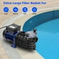 thumbnail image 4 of TROPOW 3/4HP Pool Pump for Efficient Pool Circulation & Garden Use – 2641GPH, Low Noise, 550W, with Strainer Basket (Corded Electric), 4 of 8