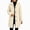 Beige, variant on Cardigan for Women Hooded Long Fleece Jacket Button Down Outerwear