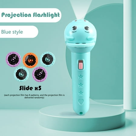

Feahd Slide Projector Flashlight Projection Light Toy Slide Flashlight Lamp Education Learning Night Light Before Going To Bed