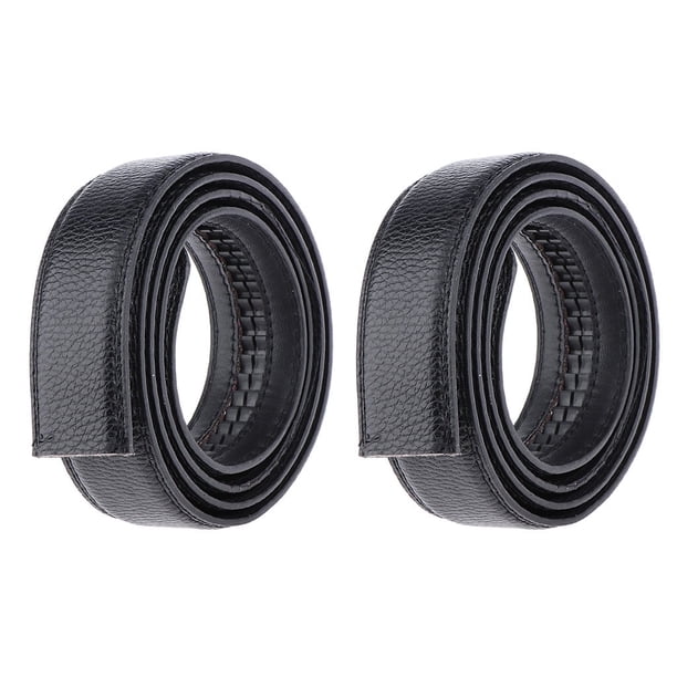 Xiao Hua 2 cinturones para hombre con trinquete, correas de vestir, automáticos, sin hebilla, color negro