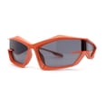 thumbnail image 2 of Unique Trendy 90s Sport Plastic Side Visor Wrap Around Sunglasses Orange - Black, 2 of 4