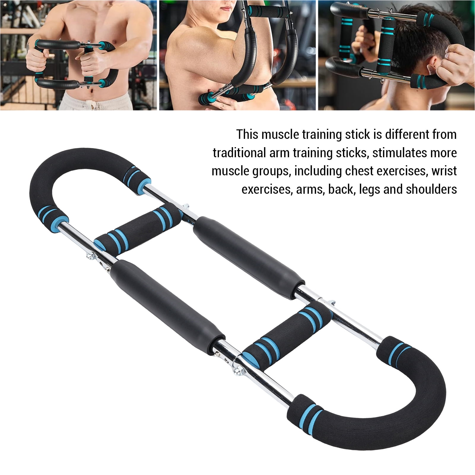 Nieyigj Twister Arm Exerciser Spring Workout Bar Forearm Triceps Chest Enhanced Strengthener Training Upper Body Machine Portable Home Gym Equipment (26.4 inches / 67 cm)