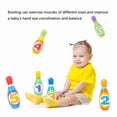 thumbnail image 3 of Bamboohart Bowling Set - with 10 Bowling Pins & 2 Balls - Educational Early Development Indoor & Outdoor Games Set，Animal Models, 3 of 4