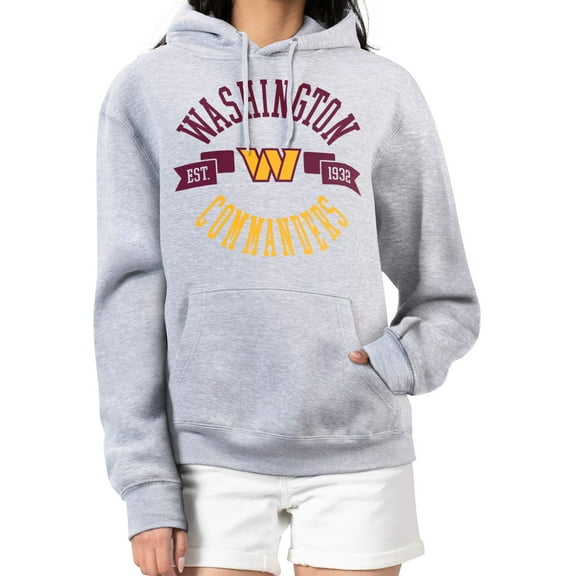 Women's G-III 4Her by Carl Banks Heather Gray Washington Commanders City Graphic Team Fleece Pullover Hoodie