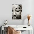 thumbnail image 2 of Elephant Stock Meditating Buddha Face Wall Art - Vertical Multi Panel Canvas - Living Room Wall Decor - Religion And Spirituality Multi Panel - Black And White Decor - 14" x 23", 2 of 4