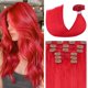 thumbnail image 1 of Extensiones de cabello UGOTRAYS, cabello humano real rojo, 70 g, 7 unidades, 50 cm, 1 of 6