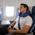 thumbnail image 2 of U-Shaped Neck Pillow for Travel & Office, Polyester Ergonomic Support with Snap Closure, 30x30x8cm in (Navy), 2 of 5