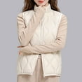 thumbnail image 5 of FNFHFY Womens Quilted Vest Plus Size Stand Collar Vests Lightweight Sleeveless Puffer Jacket Solid Zip Up Padded Waitcoat Gilet, 5 of 5