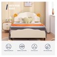 Bed Frame for Kid, Kid Bed with Sheep Shape Upholstered Headboard