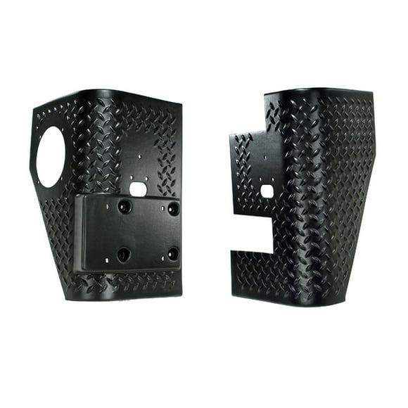 Fits 1997-2006 Jeep Wrangler TJ Rugged Ridge Body Corner Guard 11650.02 Body Armor; Painted; Black; Plastic; Install with 3m Tape