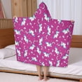 thumbnail image 5 of Cartoon Unicorn Pattern Hooded Bath Towel，50"x30" for Ages 3 To 12 Kids, Quick Dry Lightweight Soft Microfiber Hood Beach Towel Cover Up for Kids, 5 of 7