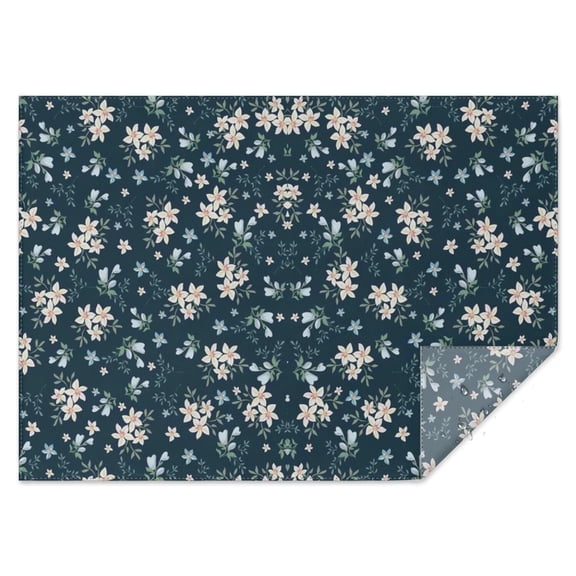 Pioneer Flower Floral Print Pattern Rectangle Tablecloth 60"x84",Waterproof Polyester Rectangle Table Cloth, Wipeable Spillproof Polyester Tablecloth for Dining, Camping, Indoor and Outdoor