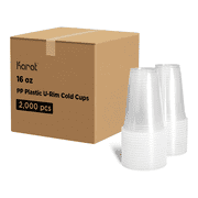 Karat C1011 Translucent U-RIM PP Modern Cups 16 oz 500 cc (95mm), 2000 Pcs