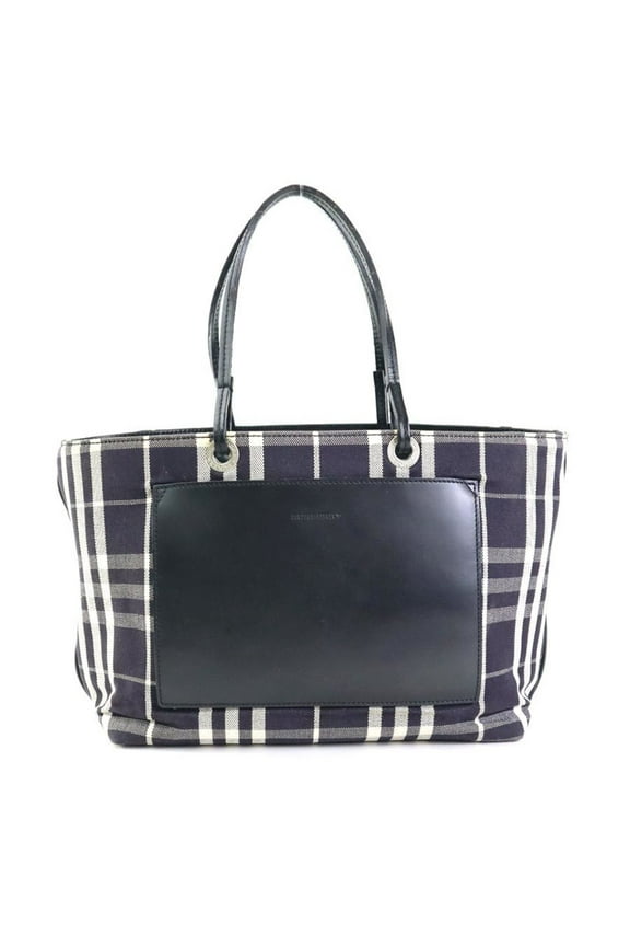 Pre-Owned Burberry Handbag Canvas Leather Black Women's h31164a (Good)