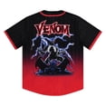 thumbnail image 2 of Marvel Men's Baseball Jersey, Classic Button Down Printed Venom Baseball Shirt Black Red - 2XL, 2 of 6