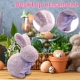 thumbnail image 5 of Shiny Flocked Foam Bunny Figurines Easter Glitter Flocked Bunny Table Decor Spring Rabbit Figurines with Bow Tie for Home Office Indoor Party, 5 of 6