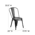 BizChair Commercial Grade Distressed Black Metal IndoorOutdoor