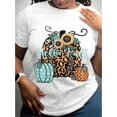 thumbnail image 1 of Women's Halloween Pumpkin Print Long Sleeve T-Shirt - Casual Crew Neck, Cotton, Machine Washable - Perfect For Fall & Winter, 1 of 6