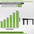 thumbnail image 3 of NavePoint 45U 4 Post Server Rack – Open Frame Rack for 19 Inch Equipment, Adjustable Depth 4-Post Network Rack Floor Mount, 45U Server Rack 1322lbs Capacity, Black, 3 of 5