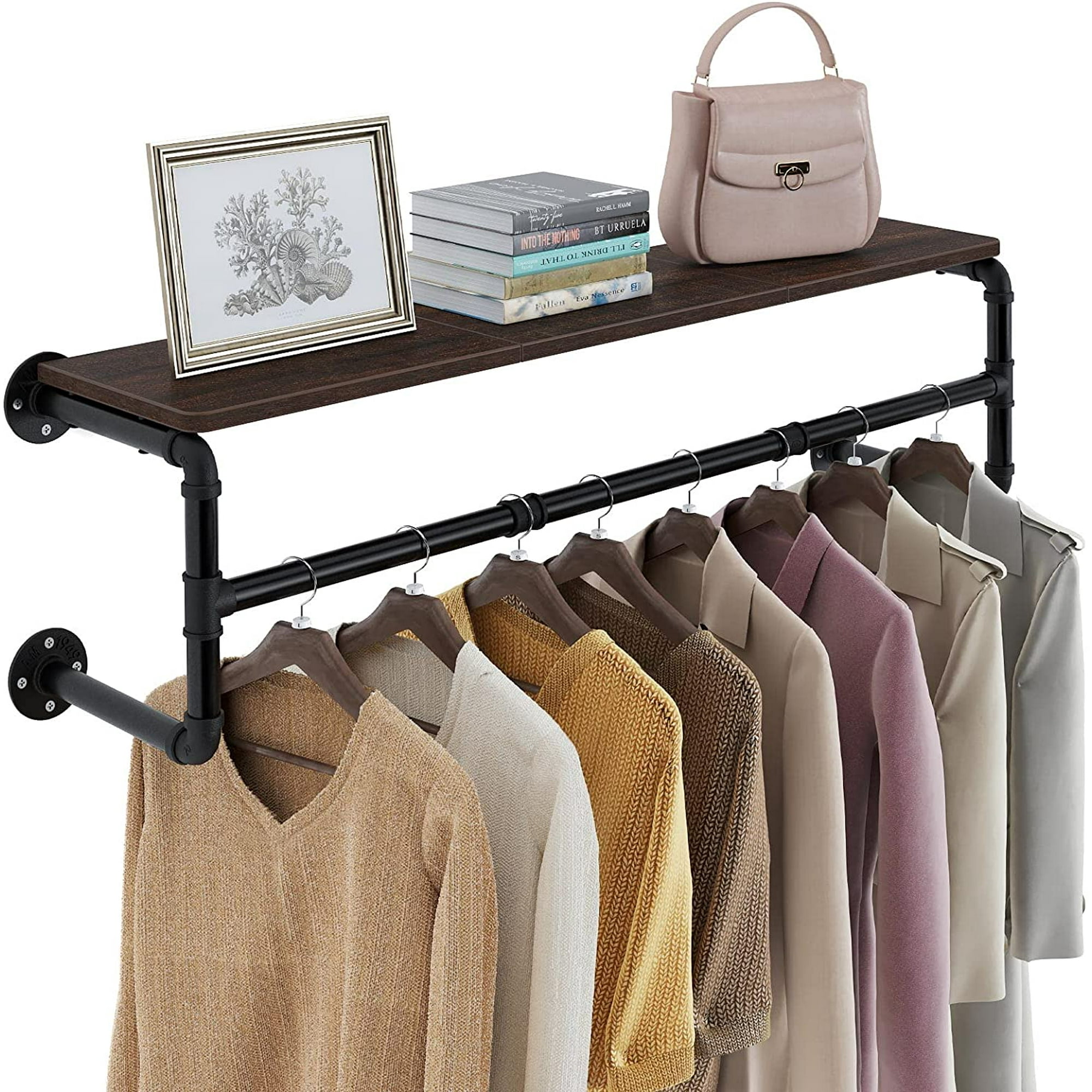 Clothes rail with top shelf hotsell