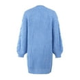 thumbnail image 5 of Lovskoo 2024 Cardigan Sweaters for Women Plus Size Open Front Trendy Comfortable Solid Color Loose Long Sleeve Knitted Coat Oversized Winter Outerwear Tops Blue, 5 of 6