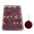 thumbnail image 4 of Deeceymbur Velvet Flocked Christmas Tree Ornaments Set of 12 Plastic Balls Hanging Decor for Holiday Decoration Party Festive Display, 4 of 6