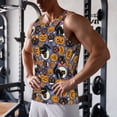 thumbnail image 5 of KLL Spooky Cats And Halloween Pumpkins Print Men's Muscle Gym Workout Stringer Tank Tops Bodybuilding Fitness T-Shirts Tank Tops Men-X-Large, 5 of 7
