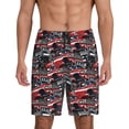 thumbnail image 1 of Vsdgher Shorts de Pyjama pour Hommes Imprimé Voitures Rouges et Bleues Bas de Détente Shorts de Sommeil Taille Élastique Shorts de Pyjama Légers avec Poches-4TG, 1 of 6