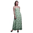 thumbnail image 1 of Bimba Monstera Leaves Print Summer Holiday Maxi Tube Smocked Dress-Large, 1 of 7