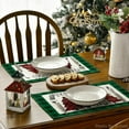 thumbnail image 4 of mubwai Waterclor Green Buffalo Plaid Christmas Trees Placemats Set of 4, 12x18 Inch Winter Table Mats for Outdoor Home Party Kitchen Dining Decor, 4 of 6