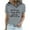 Gray, variant on ICHUANYI Women's Letter Print Casual Stylish Soild Color Short Sleeve Tops Tees Cloth New Trending