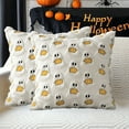 thumbnail image 4 of Leutsin Halloween Pumpkin Ghost Pillow Covers Decorative Fall Cute Ghost Plush Faux Fur Pillows 18x18 Inch Soft Pumpkin Accents for Sofa Couch Bed Living Room Festive Home Decor,White Orange, 4 of 8