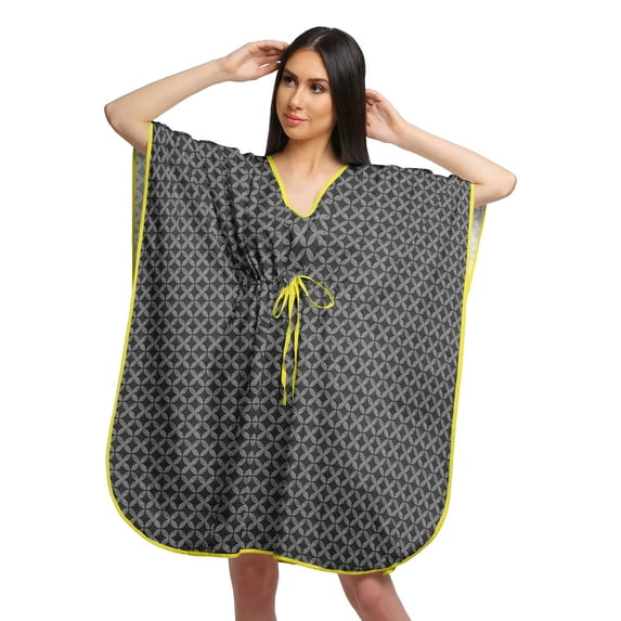 Moomaya Short Caftan Cover Up Dress Printed Women Kaftan Beachwear Cover Up