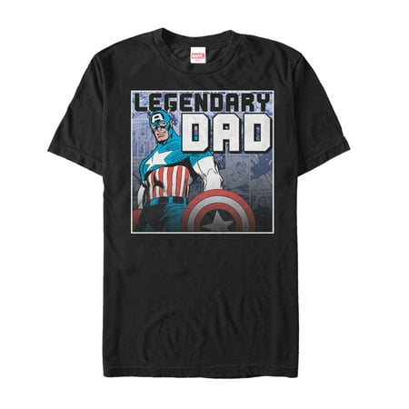 Men’s Marvel Father’s Day Captain America Legend  Graphic Tee Black 2X Large