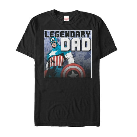 Men’s Marvel Father’s Day Captain America Legend Graphic Tee Black 2X Large