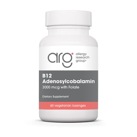 ARG B12 Adenosylcobalamin - 3000 mcg with Folate - Bioactive Vitamin B12 Lozenges - Cellular Energy & Nerve Support - Methylation & Brain Health - Vegetarian - 60 Servings - 60 Lozenges