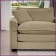 thumbnail image 3 of Modern Retro 3-Seat Modular Sectional Sofa with Ottoman - Light Beige Corduroy for Living Room, 3 of 17