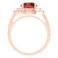 thumbnail image 4 of 2.6 ctw with Simulated Diamond Halo Accents Anniversary Ring for Women | Round Cut Natural Garnet | Hyperallergenic Solid 14K Rose Gold, 4 of 5