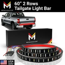 Mega Racer 60 Inch Double Row LED Tailgate Light Bar - Red & White LED Truck Lights, Tailgate Light Strip, Truck Accessories