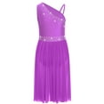 thumbnail image 4 of inhzoy Girls Lyrical Ballet Dance Dress Ruffled Hem for Daily Practice Competition Warm-ups Skating Competition Purple 10, 4 of 7