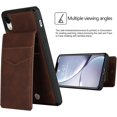 thumbnail image 3 of for iPhone XR Wallet Case with RFID Blocking Card Holder,PU Leather Magnetic Buttons Portrait Stand with 6 Card Slots Flip Wrist Strap Case for iPhone XR 6.1 Inch,Brown, 3 of 15