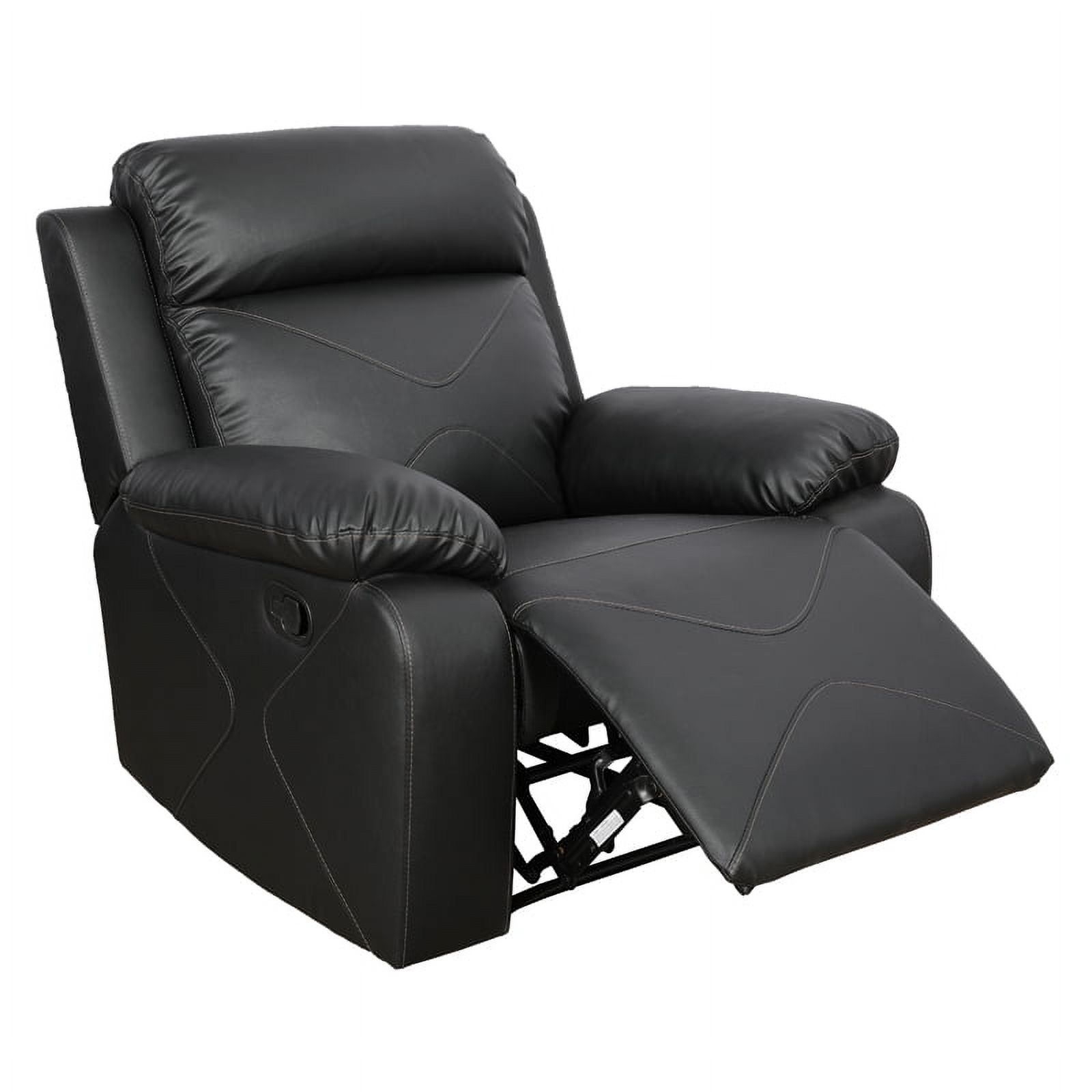 MAYEERTY 40" Modern Upholstered Breathing Leather Chair - For Living Room, Black