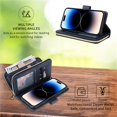 thumbnail image 6 of For Samsung Galaxy S26 5G Wallet Phone Case With 9 Card Holder Zipper Pocket, Magnetic Closure Premium PU Leather Flip Case With Wrist Strap,Blue,For Galaxy S26 (5G), 6 of 10